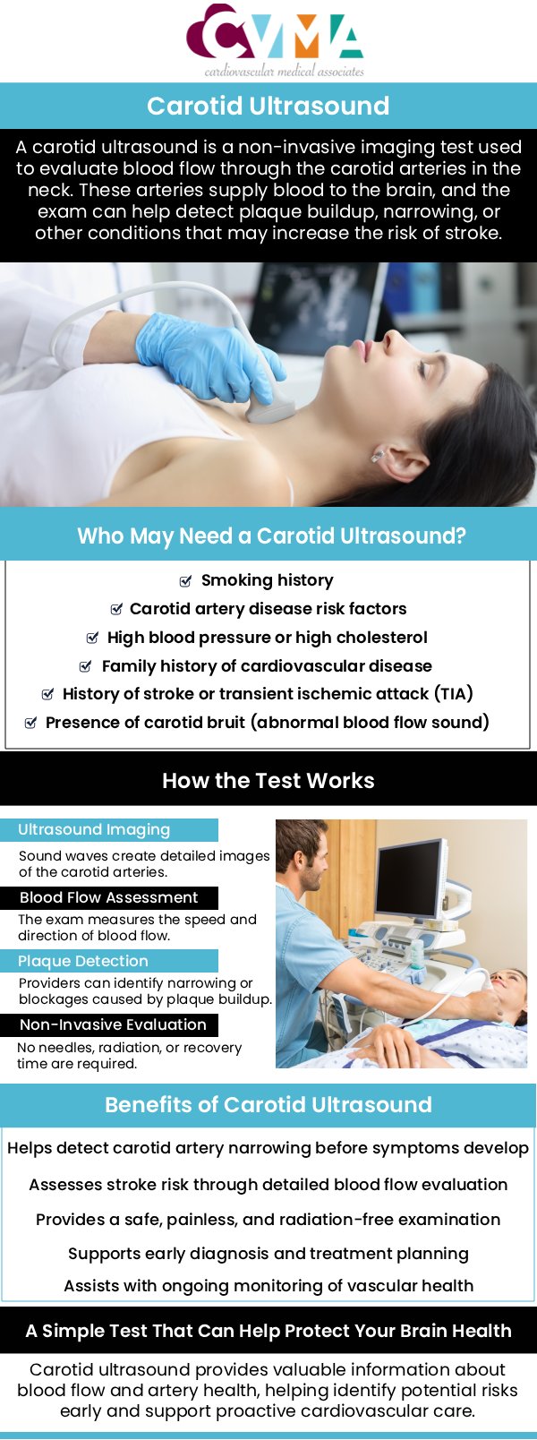 Cardiovascular Medical Associates offers a carotid ultrasound, which is an effective tool for detecting blockages and narrowing in the carotid arteries. Identifying these blockages early is crucial as they are responsible for increasing the risk of stroke. The cost of a carotid ultrasound can vary, but you can expect to pay between $200 to $500 or more. Our board-certified cardiologists, Kaushal Tamboli, MD FACC, Paiboon Mahaisavariya MD FACC, and our professional team are here to help you. For more information contact us today or book an appointment online. We are conveniently located at 8317 Davis St, Downey, CA 90241.